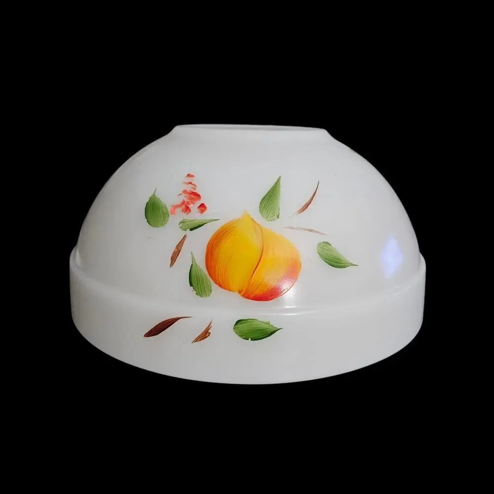 Fire-King Gay Fad Hand Painted Milk Glass Mixing Bowl Fruit Grapes 8.75 Inch